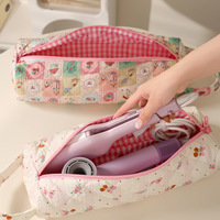 Tas Kosmetik Kapas Quilted Custom Logo Grosir, Kapasitas Besar, Pouch Makeup, Organizer Perlengkapan Mandi Perjalanan, Harga Pabrik