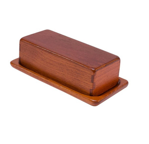 Grande boîte rectangulaire à beurre d'acacia avec couvercle en bois et produit de qualité étonnante. - Product Image 3