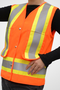 Concevez votre propre logo Gilet de sécurité pour homme Gilet personnalisé multi-poches Haute visibilité ANSI Classe 1 Gilet réfléchissant imperméable Couleurs personnalisées - Product Image 2