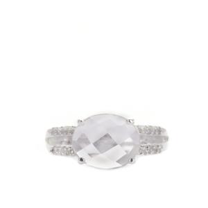 Bague en argent sterling avec quartz Golconda et zircon blanc 3,10 carats - Product Image 1