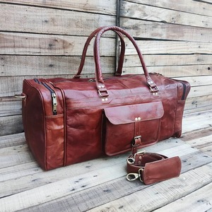 Handmade Large Vintage Genuine Leather Duffle <b>Bag</b> Fashionable Custom Weekender <b>Gym</b> Travel Zipper <b>Ladies</b> Sport Overnight Candy - Product Image 3