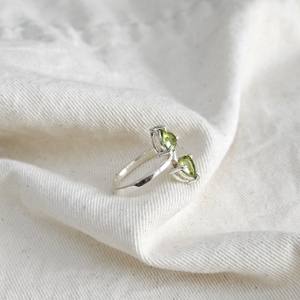 แหวนเงินพลอยเพอริดอทแบบคลาสสิกแหวนแต่งงานและแหวนหมั้นดีไซน์น้ำหนักเบา - Product Image 2