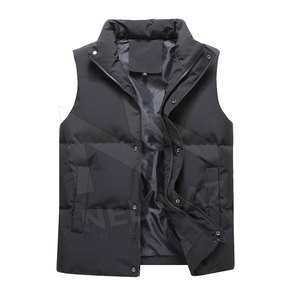 Veste en toile sans manches avec logo personnalisé de haute qualité Street Wear avec col montant Design zippé vente en gros disponible - Product Image 1