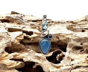 Colgante de piedras preciosas de Plata de Ley 925, joyería hecha a mano, colgante de estilo bohemio de plata, joyería para mujer, regalo de boda para - Product Image 4