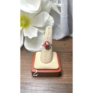 Handmade Navajo <b>Statement</b> <b>Ring</b> Rose Dahlia & Coral Bezel Set in Sterling <b>Silver</b> Everyday Wear Gemstone Jewelry - Product Image 2