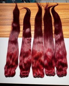 Meilleure offre 2025 naturel droit Bourgogne couleur cuticules alignés cheveux humains indiens directement de l'usine prix de gros - Product Image 3