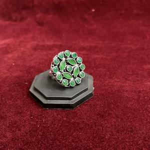 925 argent plaqué laiton métal Quartz bague en pierres précieuses pour les femmes émeraude vert Quartz bague pour la vente en gros - Product Image 4