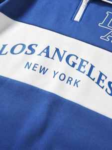 Nouveauté Sweat-shirt en molleton de coton doublé thermique Logo et couleur personnalisés Sweat-shirt à fermeture éclair quart de tour bicolore pour homme - Product Image 3