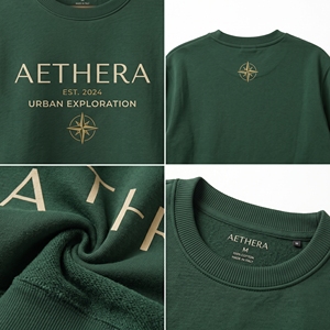เสื้อสเวตเชิ้ตผู้ชายผ้าฟลีซ สีเขียวอมฟ้า ทรงปกติ พิมพ์ลาย สวมใส่สบายๆ สำหรับฤดูใบไม้ผลิ กันลม ระบายอากาศได้ดี เป็นมิตรกับสิ่งแวดล้อม - Product Image 5