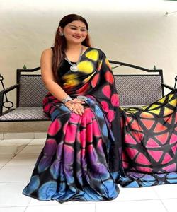 Ropa de fiesta Banarasi Saree con diseñador Surat Blusa Material Bollywood Indian Sari con blusa Mayorista Torque Color Saree Prenda - Product Image 6