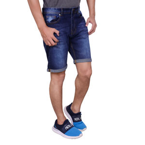 Venta al por mayor Pantalones cortos Jeans de alta calidad logotipo personalizado lavado con ácido pantalones cortos de mezclilla de cintura doble para los hombres - Product Image 2