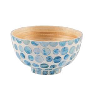 Bol à salade en incrustation de vadrouille en bambou de conception de luxe taille personnalisable assiette colorée artisanale pour ustensiles de cuisine du Vietnam - Product Image 3