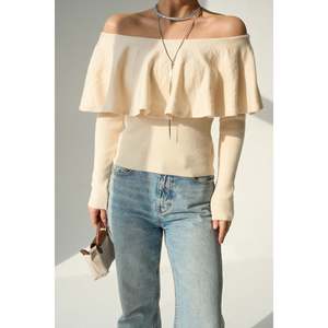 Pull à col plissé vanille - Product Image 5