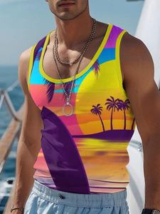 Chemises d'entraînement athlétique sans manches pour hommes Débardeur de musculation en polyester pour hommes Chemise musculaire - Product Image 6