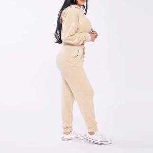 Pantalon de survêtement à capuche élastique pour dames, ensemble de jogging, pantalon cargo, survêtement unisexe, ensemble 2 pièces - Product Image 2