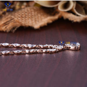 12,47 TDW Pear & Marquise Cut Diamond White Gold Necklace de Labstone / Brilliance Beyond Compare/Color DE LA EF-VS - Product Image 3