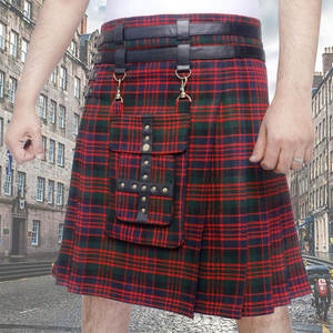 Kilts utilitaires hybrides ajustables Macdonald Tartan de 16 oz pour hommes avec poche avant amovible OEM ODM - Product Image 2