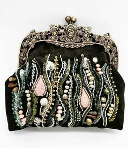 Pochette à main brodée ethnique style bohème, design fantaisie, perles, doublure pour mariage et soirée, vente en gros - Product Image 6