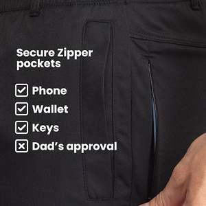 Short kaki décontracté pour homme, short extensible coupe ajustée avec doublure intégrée pour plus de confort, longueur régulière, entrejambe 7 - Product Image 2