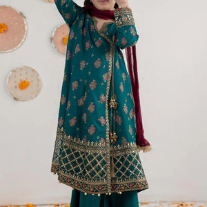 Traditional Pakistani Kids <b>Girls</b> Party Wear Fancy Lehenga Choli with Embroidery Acrylic Material Formal for Wedding Events - Product Image 1