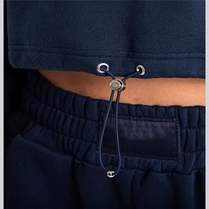 OEM Custom Pullover <b>Off</b> <b>Shoulder</b> Crop <b>Top</b> Hoodie Casual <b>Long</b> <b>Sleeve</b> Hooded Sweatshirt Ladies Blank Gym Workout Cropped Hoodie - Product Image 5