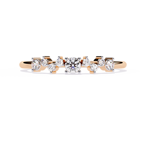 Handcrafted 14K Rose Gold <b>Unique</b> Cut Diamond Cluster <b>Engagement</b> <b>Ring</b> for Women Fine Jewelry Expertly Crafted Diamond Suppliers - Product Image 2