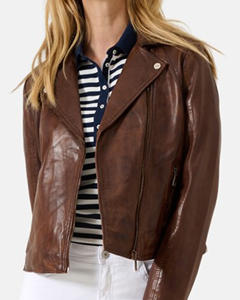 2025 New Look Custom Design Genuine Leather Women's Jackets Customized Logo Printing High Quality Leather Women Apparel Clothing - Product Image 6