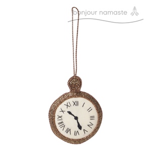Ornamento di natale orologio da tasca Vintage fatto a mano | Basso MOQ | All'ingrosso pronto | Richiesta campione personalizzato | Realizzato da donne artigiane - Product Image 2