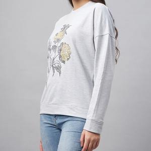 Premium 100% coton décontracté femmes surdimensionné sweat Logo col rond conception avec capuche long sweat-shirt d'hiver - Product Image 6