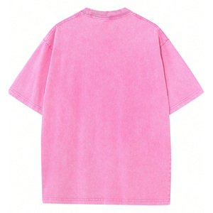 Camiseta de algodón lavada con ácido de gran tamaño transpirable de estilo Vintage con logotipo personalizado para ropa de calle de verano 100% algodón antiarrugas OEM - Product Image 2