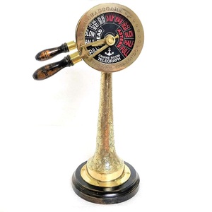 24 "Personnalisé Telegraph En Laiton Vintage Thème Nautique À La Main Base En Bois Fabricant Indien Vente pour L'artisanat En Métal Parfait - Product Image 1