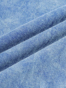 Camiseta azul con estampado de logotipo personalizado para hombre, camiseta informal de manga corta con hombros descubiertos y lavado ácido de gran tamaño para hombre - Product Image 6