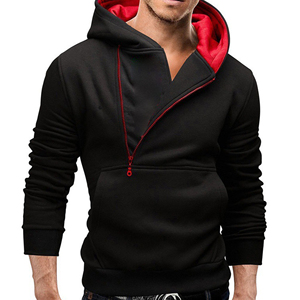 Sweat à capuche pour homme en coton/polyester avec logo personnalisé - Vêtements de sport d'hiver en tissu crocheté, coupe ample - Product Image 6