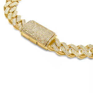 Factory 8-20mm Chapado en oro 925 Sterling Gold Miami Iced Out Vvs Mossanite Diamond Cuban Link Bracelet para hombres - Product Image 3