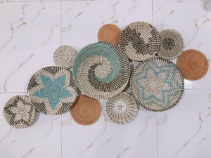 Natural Products Wall Hanging Seagrass Plate Set Decor Rattan Corn Husk <b>Fruit</b> Placemat Home <b>Decoration</b> Made in Vietnam - Product Image 2
