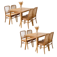 Nuevo producto Juego de comedor de madera maciza de teca Juego de mesa y sillas de comedor fabricado en Indonesia