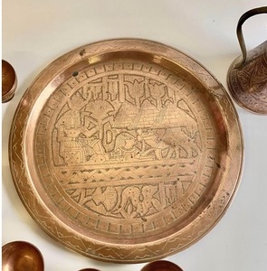 New Classic Design Copper <b>Coaster</b> Rib Pattern Eco-Friendly Lightweight for Customized Size Kitchenware Home Handmade Party Use - Product Image 3