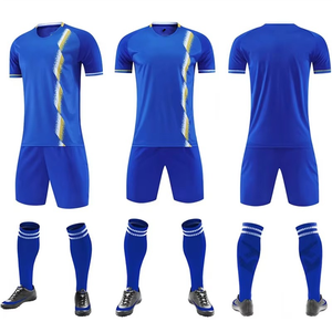 Kit de football classique Design Wear Soccer Jersey Fabricant Ensembles Polyester Unisexe Solid Colors Short Sleeve Soccer - Product Image 4