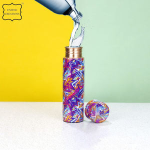 ขวดน้ำดื่มทองแดงบริสุทธิ์มาใหม่พิมพ์ลายตกแต่งจาก100% ส่งออกจากอินเดียลดราคา! - Product Image 6