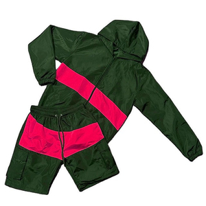 เสื้อกันลมเข้ารูปสำหรับผู้ชายชุดวอร์มผ้าไนลอน2ชิ้นสำหรับฤดูร้อนชุดวอร์มชุดวอร์มเสื้อแจ็คเก็ตกางเกงขาสั้นสไตล์ลำลองขายส่งโดย2026 - Product Image 3