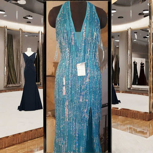 ชุดเดรสแมกซี่งานทำมือลูกปัดสีแดงชุดงานกาล่า - Product Image 2