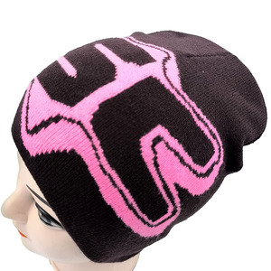 Y2K personnalisé Slouchie pêcheur Beanie sans manchette Logo Designer chapeau 3D broderie étoile motif Plaid Jacquard affaires chapeau pour la plage - Product Image 4