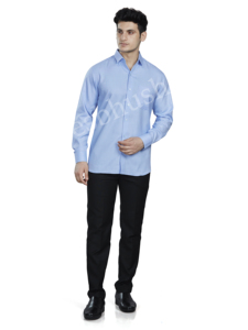 Chemise formelle pour homme en coton/élasthanne rayée à manches longues infroissable - Product Image 3