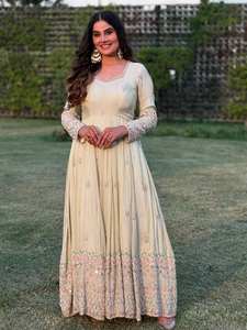 Georgette pesado bordado para mujer con Secuencia de bordado trabajo vestido Anarkali con conjunto Dupatta - Product Image 2