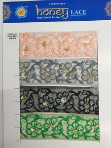 Dentelle brodée florale colorée détaillant complexe superbe matériel net pour vêtements de mariée accessoires de mode vêtements d'affaires - Product Image 2