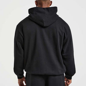 Sudadera con capucha unisex extragrande, holgada, de corte cropped, con hombros caídos, de tejido grueso y alto gramaje, estilo boxy, lisa, tipo jersey. - Product Image 2