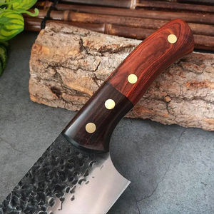Cuchillo de Carnicero Forjado a Mano de Acero de Alto Contenido de Carbono Premium, Cuchillo de Chef Ergonómico de Espiga Completa con Mango de Madera de Sándalo Amarillo, Herramienta de Cocina - Product Image 5
