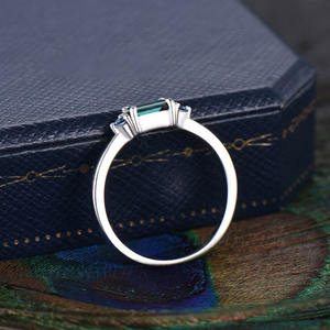 Alexander Stone bague taille baguette en argent sterling 925 massif Design unique pour les femmes mariage fiançailles anniversaire bijoux fins - Product Image 4