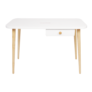 wholesalers online kids furniture cute mini rectangular white <b>table</b> for children made of MDF and solid wood for ages 6-14 - Product Image 1