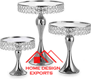 ขาตั้งเค้กไม้เคลือบเงินและอะลูมิเนียม สำหรับงานแต่งงาน ตกแต่งหรูหรา พร้อมฐานหินอ่อน - Product Image 3